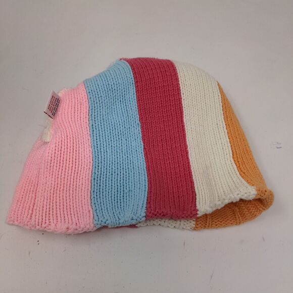 Mudd Headwear Girls Cable Knit Beanie Hat Multi Striped OSFA - Picture 7 of 11